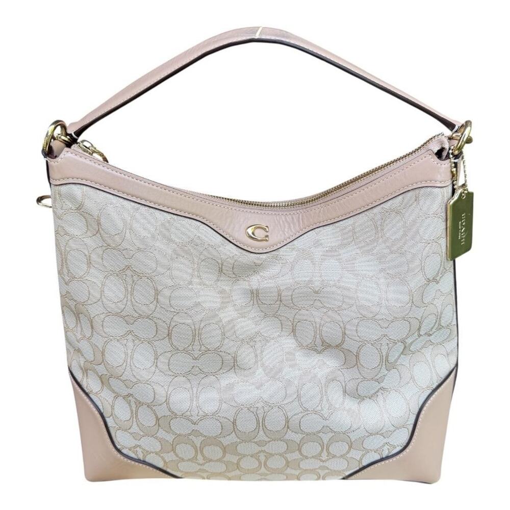 Coach Cream Signature Canvas Hobo Bag